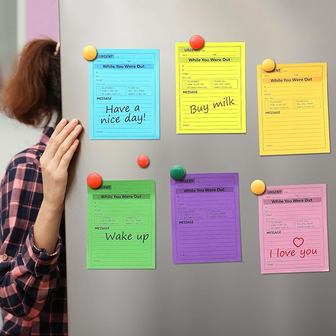 Eaasty 9 Pieces While You were Out Pads 4 x 5 Inches Assorted Colors Sticky Notes Adhesive Message Pads Urgent Notes for Work Call, Office Supplies, 40 Sheets/Pad (Fluorescent Colors)