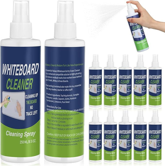 Swiffen 12 Pack Whiteboard Cleaner Spray Bottle 8.5oz Dry Erase Board Surface Cleaner White Board Cleaning Spray Removes Stubborn Marks from Chalkboard