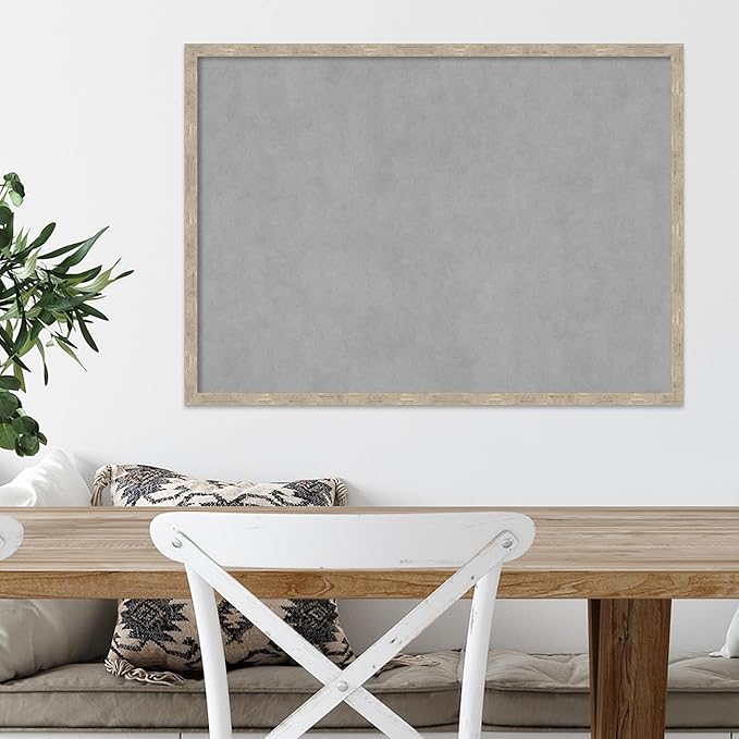 Amanti Art Silver Framed Magnetic Board 21x29 Medium Vision Board for use with Magnets, 100% Metal Sheet to Display Items as Office Decor or for Home Organization in mudroom, Kitchen or Kids Room