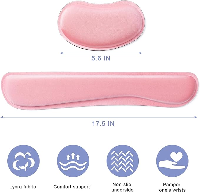 Hoewina Keyboard Wrist Rest,Ergonomic Wrist Rest,Superfine Fabric and Gel Memory Foam Wrist Pad for Computer Keyboard for Easy Typing & Pain Relief, Suitable for Office, Family, Outdoor
