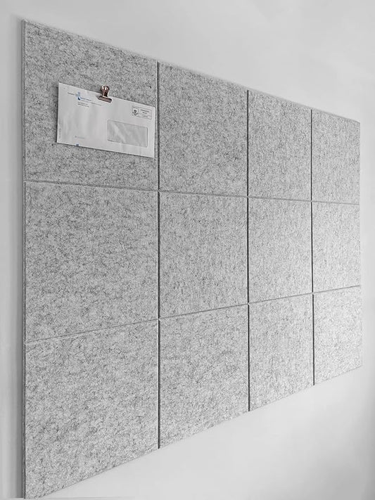 DECORITA Large Cork Board Alternative | Cork Boards Cork Tiles for Walls | Aesthetic Felt Bulletin Board Pin Board for Office, Home & Classroom | Felt Wall Tiles (12-Pack) | Marble