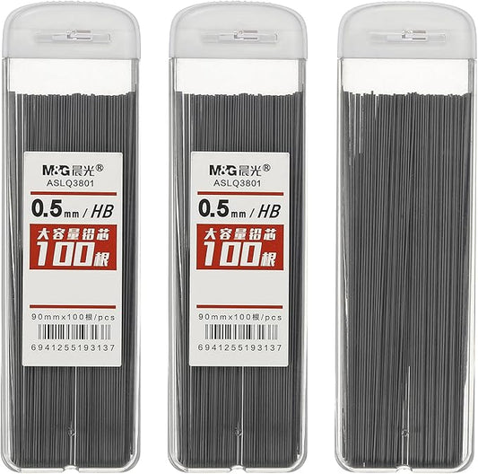 PATIKIL 300Pcs HB Mechanical Pencil Lead, 0.5mm Black Lead Refill Break Resistant Pencil Refills for Writing Office Supplies, White