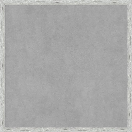 Amanti Art Silver Framed Magnetic Board 21x21 Medium Vision Board for use with Magnets, 100% Metal Sheet to Display Items as Office Decor or for Home Organization in mudroom, Kitchen or Kids Room