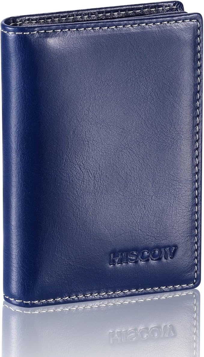 Leather Business Card Case Holder for Men & Women, Italian Calfskin
