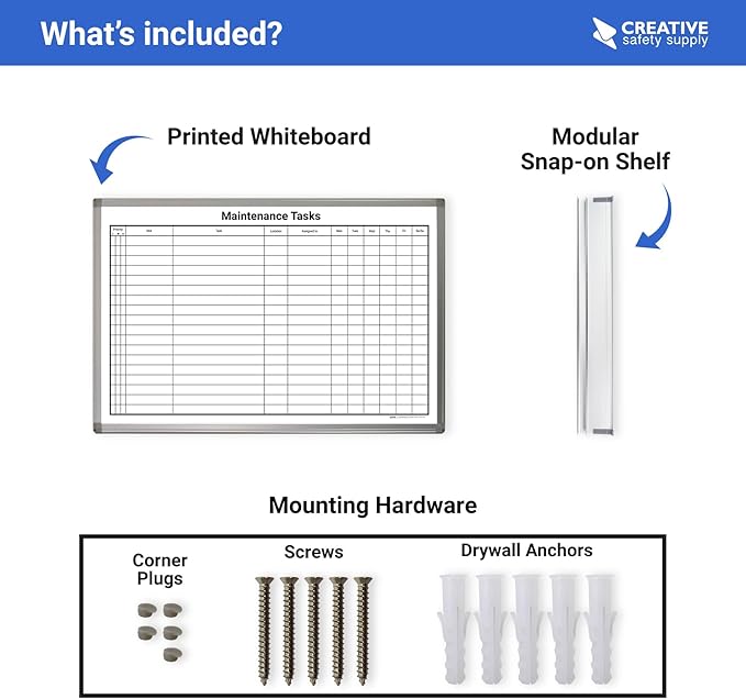 Maintenance Tasks Whiteboard 36"x 24"