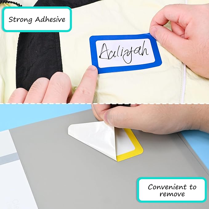 L LIKED 400 Stickers - 3.5" x 2.25"Colors Plain Name tag Labels with Perforated Line for School Office Home (Blank - 400 Labels)