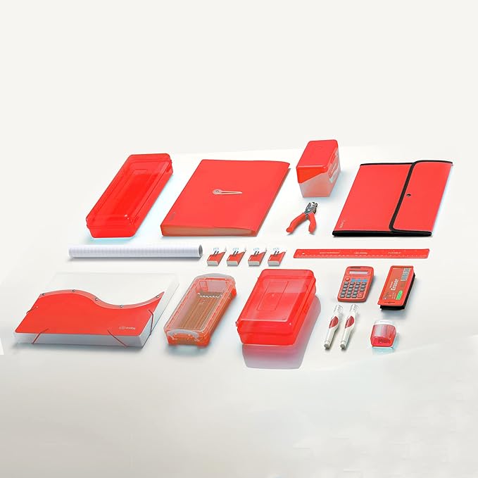 Enday Index Card Holder Red, 3x5 Note Flash Card Organizer Case, Index Card File w/flip top, Notecard Recipe, Holder, Holds 250 Cards, Also Available in Purple, Green, Blue, Grey, Pink (36 PC)