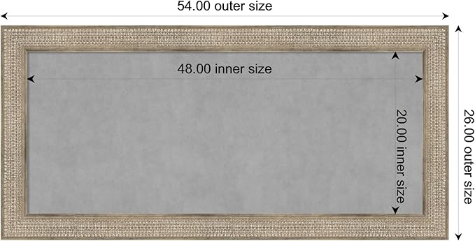 Amanti Art Silver Framed Magnetic Board 26x54 Oversize Vision Board for use with Magnets, 100% Metal Sheet to Display Items as Office Decor or for Home Organization in mudroom, Kitchen or Kids Room