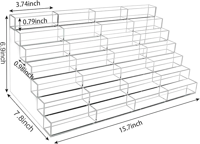 Vevitts Acrylic Business Card Holder for Desk Multiple Business Card Holders 28 Slot 7 Tier Large Business Card Organizer Business Card Display Rack Clear Plastic Business Card Stand for Home Office