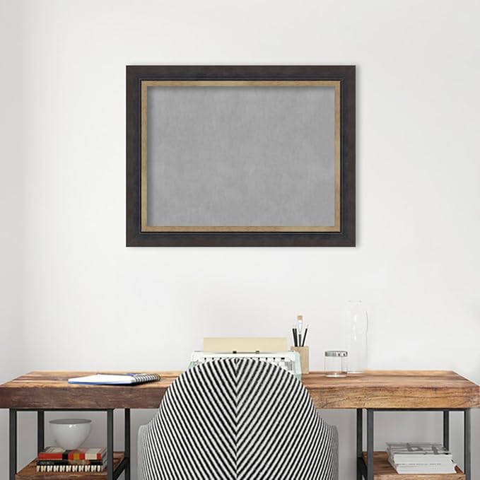 Amanti Art Black Framed Magnetic Board 23x29 Medium Vision Board for use with Magnets, 100% Metal Sheet to Display Items as Office Decor or for Home Organization in mudroom, Kitchen or Kids Room