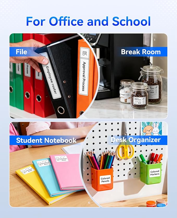 NIIMBOT B1 Label Maker with 3 Roll Tapes,2 Inch Portable Thermal Label Printer for Home Office School Small Business, Address, Clothing, Crafts, Retail,Support Smartphones & PC,Sky Blue