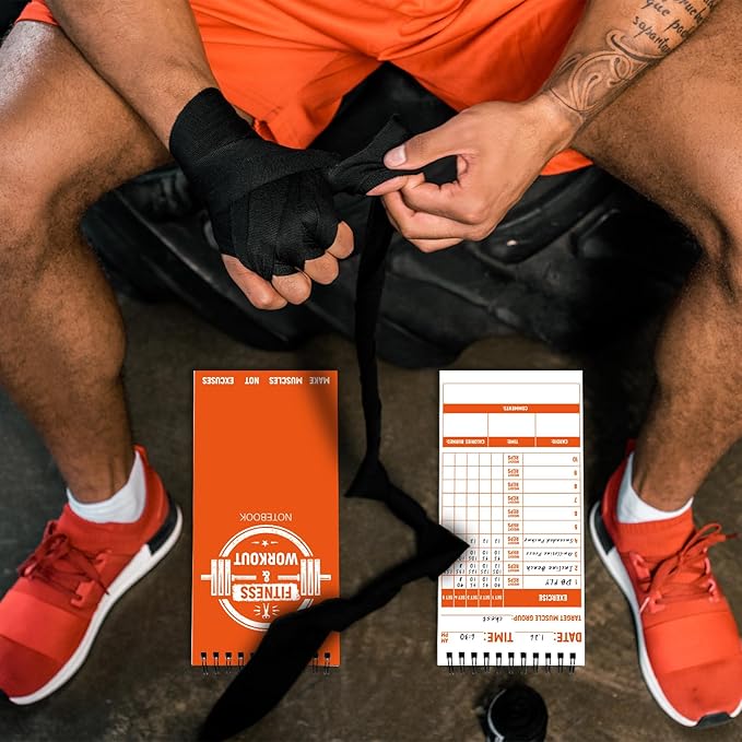 gisgfim 3 Pcs Fitness Journal for Men Women Workout Lifting Log Book Planner 4x8 Inch 70 Sheet/Pad Workout Notebook to Track Weight Loss Exercise Training Notebook Planner for Bodybuilding Gym
