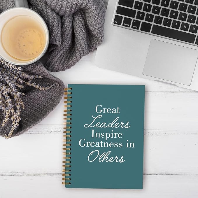 OXW Leadership Gifts Notebook Journal, Leader Gifts for Women Men, Meeting Notebook for Work, Thank You Gifts for Leader Boss Mentor Supervisor, Turquoise Spiral Notebook 5.5 x 8.3