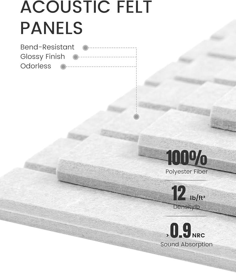 Fluxynara Large Felt Bulletin Board 48" x 36" Cork Board Alternative-12 Pack with 70 Safe Removable Adhesive Tabs, Cork Boards for Walls Cork Board for Home Office Classroom Pin Board-Light Gray