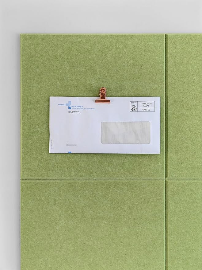 DECORITA Felt Wall Tiles | Large Cork Board Alternative | Aesthetic Felt Bulletin Board for Office, Home & Classroom | Large Cork Boards for Walls Pinboard (12-Pack) | Spring Green