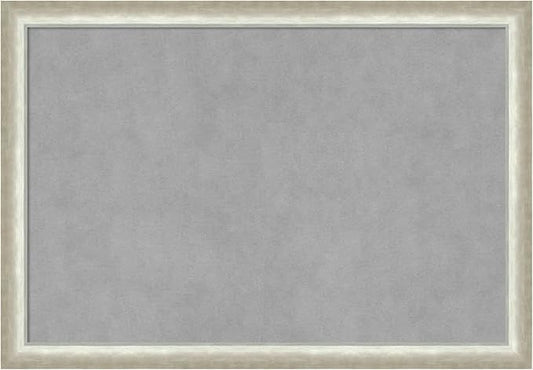 Amanti Art Silver Framed Magnetic Board 18x26 Medium Vision Board for use with Magnets, 100% Metal Sheet to Display Items as Office Decor or for Home Organization in mudroom, Kitchen or Kids Room