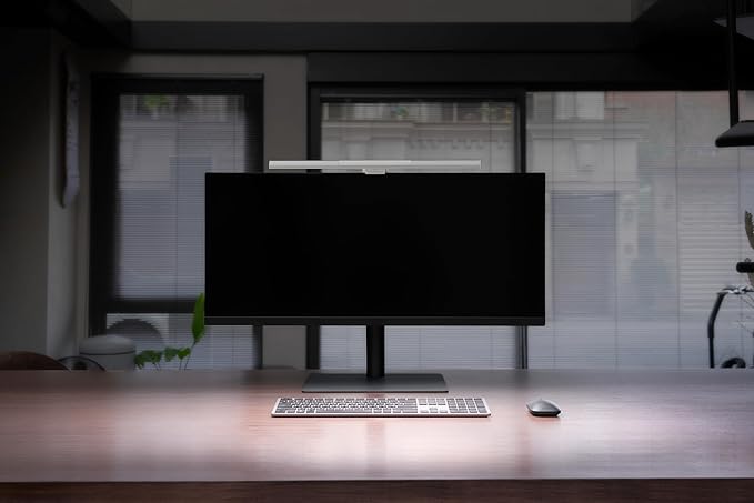 BenQ ScreenBar Pro LED Monitor Light Bar (Silver)- Ultrawide Lighting, Motion Sensor, Adjustable Brightness/Color Temperature, Eye-Care USB-C Monitor Lamp, No Glare, Curved Monitors, Monitor accessory