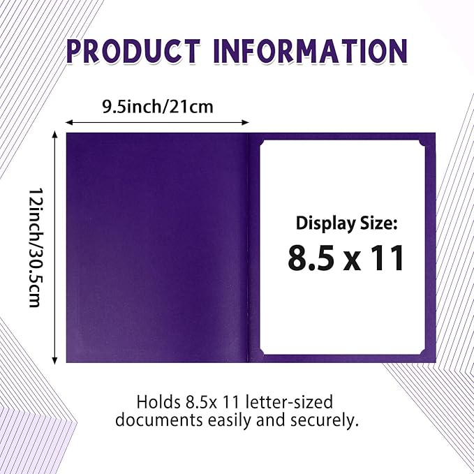 gisgfim 15Pcs Certificate Holders Diploma Covers Single Sided Gold Foil Border Award Covers for Letter Size 8.5x11 Certificates Cardstock Document Papers Storage Organizer (Purple)