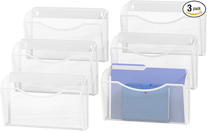 MINDEPOT Wall File Organizer,Hanging Wall Mounted File Folder Binder Holder Mail Organizer for Office,Home and School Supplies
