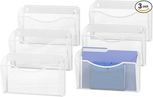 MINDEPOT Wall File Organizer,Hanging Wall Mounted File Folder Binder Holder Mail Organizer for Office,Home and School Supplies