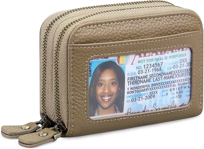 GOIACII Small Genuine Leather Wallet for Women, RFID Blocking Credit Card Holder Wallet