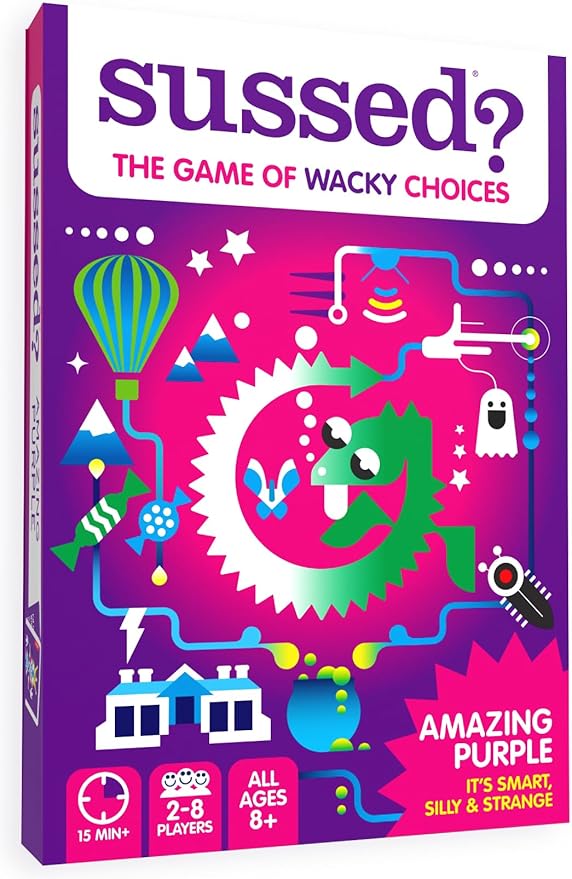 SUSSED The Wacky 'What Would You Do?' Card Game - Ages 8+, 2-8 Players - Kids Stocking Stuffer for Girls, Boys, Tweens - 15-30 Min Playtime - Purple Pack