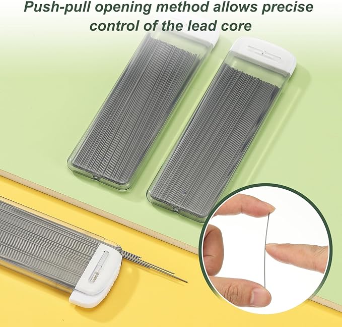PATIKIL 300Pcs HB Mechanical Pencil Lead, 0.5mm Black Lead Refill Break Resistant Pencil Refills for Writing Office Supplies, White
