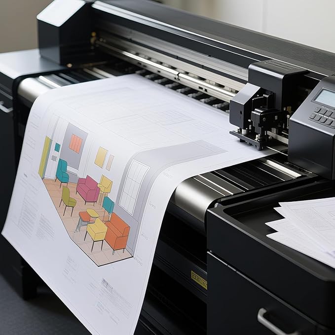 FungLam Wide Format Paper, 24 in x 150 ft Plotter Paper, 2 Rolls CAD Bond Rolls with 2 in Core, 20 LB Bond Papers Rolls, Idea for CAD Drawings, Engineering Plans, GIS Maps & Architectural Designs