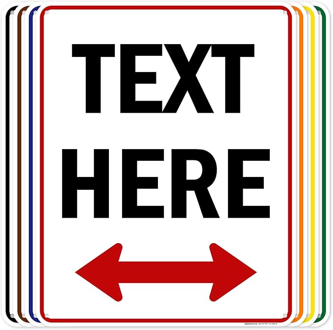 Custom Arrow,Custom Directional Sign, Two Way Arrow,24x30 Inches, 55 mil thick HDPE (high density polyethylene) Made in USA by My Sign Center