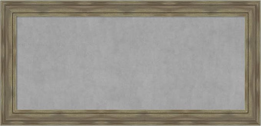 Amanti Art Grey Framed Magnetic Board 26x54 Oversize Vision Board for use with Magnets, 100% Metal Sheet to Display Items as Office Decor or for Home Organization in mudroom, Kitchen or Kids Room
