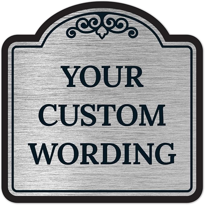 Custom Decorative Sign, Personalized Metal Sign for Business, Driveway, Home, Airbnb, Office Door Plaque, Brushed Nickel Sign, 12x12 Inches, ACM, Fade Resistant, Made in USA by Sigo Signs