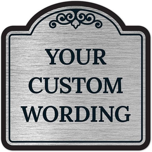 Custom Decorative Sign, Personalized Metal Sign for Business, Driveway, Home, Airbnb, Office Door Plaque, Brushed Nickel Sign, 12x12 Inches, ACM, Fade Resistant, Made in USA by Sigo Signs