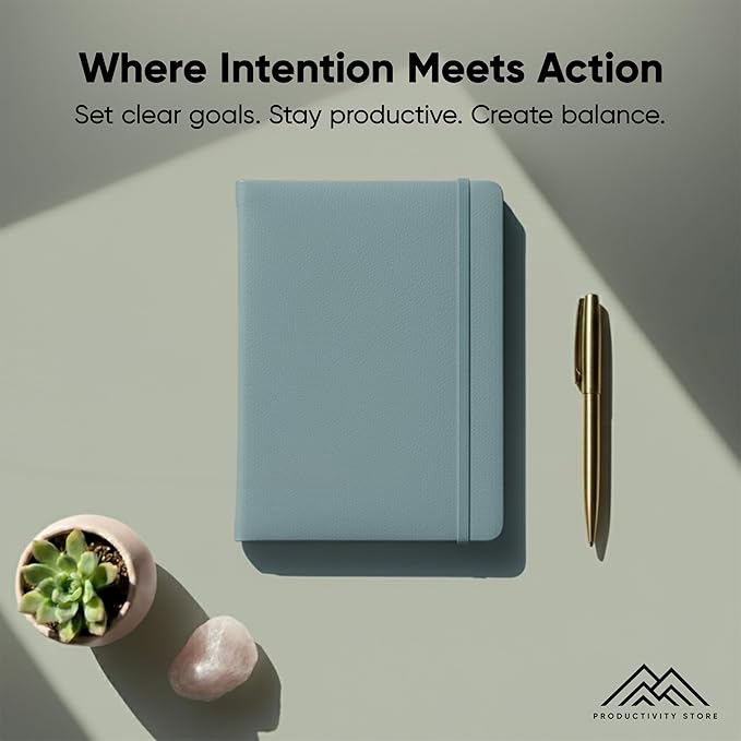 PRODUCTIVITY STORE Pro - Undated, 2026 Planner, 5.8” x 8.3” - The #1 Productivity Planner to Achieve Your 2026 Goals - Planner 2026-2027 - Blue - A5