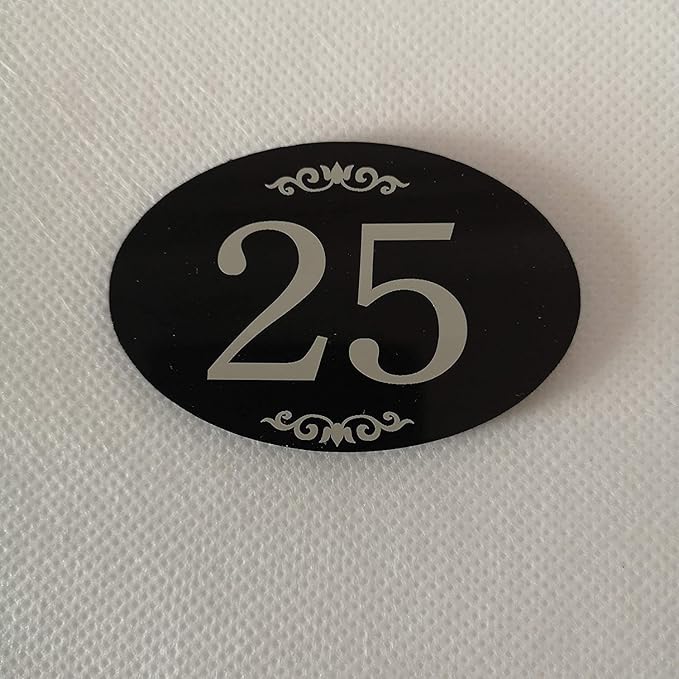 StayMax Locker Number Signs Door Sign with Self-Adhesive Tape Number Black (26-50)