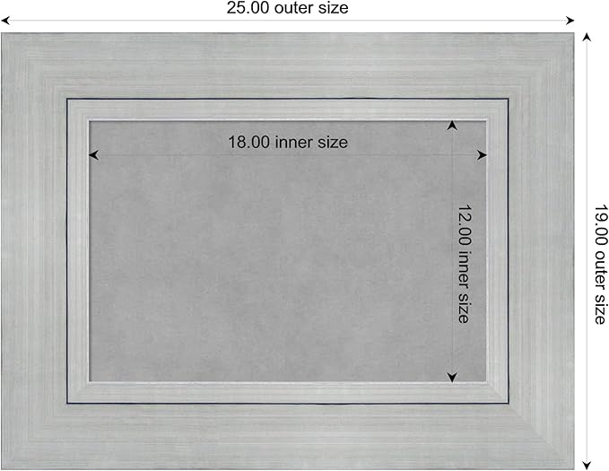 Amanti Art Silver Framed Magnetic Board 19x25 Small Vision Board for use with Magnets, 100% Metal Sheet to Display Items as Office Decor or for Home Organization in mudroom, Kitchen or Kids Room
