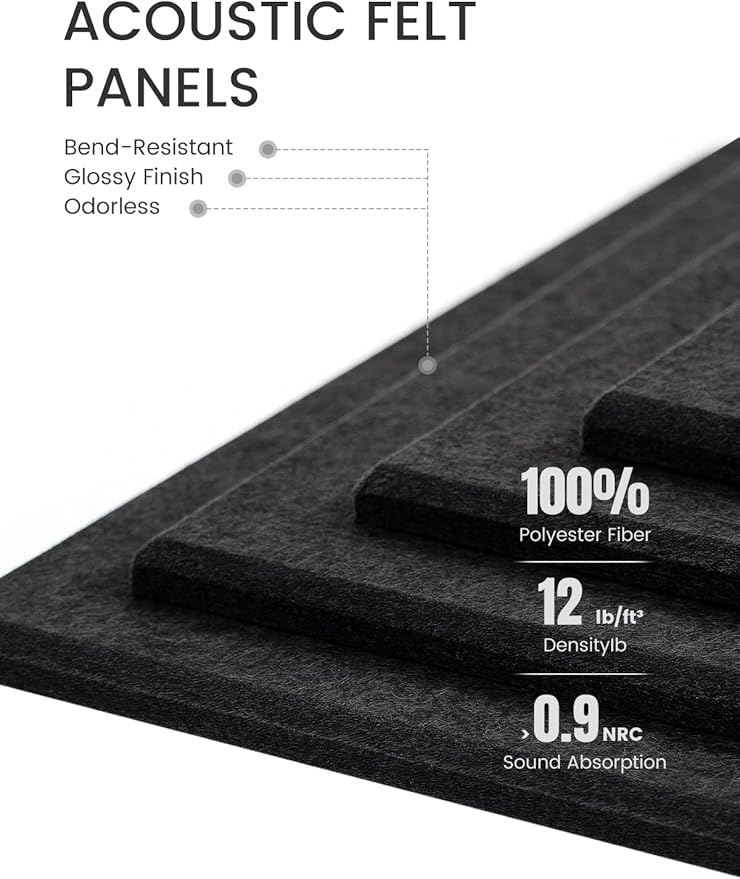 Fluxynara Large Felt Bulletin Board 48" x 36" Cork Board Alternative-12 Pack with 70 Safe Removable Adhesive Tabs, Cork Boards for Walls Cork Board for Home Office Classroom Pin Board-Charcoal Gray