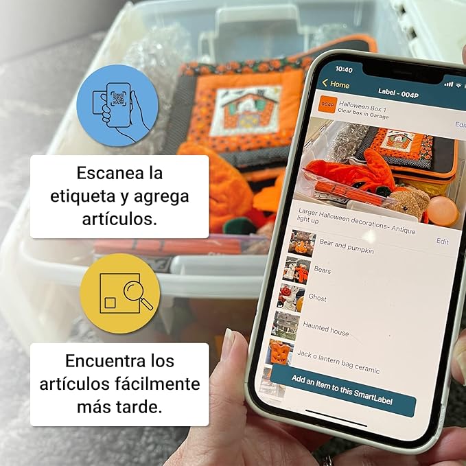 SmartLabels – Etiquetas QR en Español | Paquete de 48 | Multicolor | Calcomanías con App para Inventario Fácil, Organización de Bodegas o Etiquetas de Mudanza