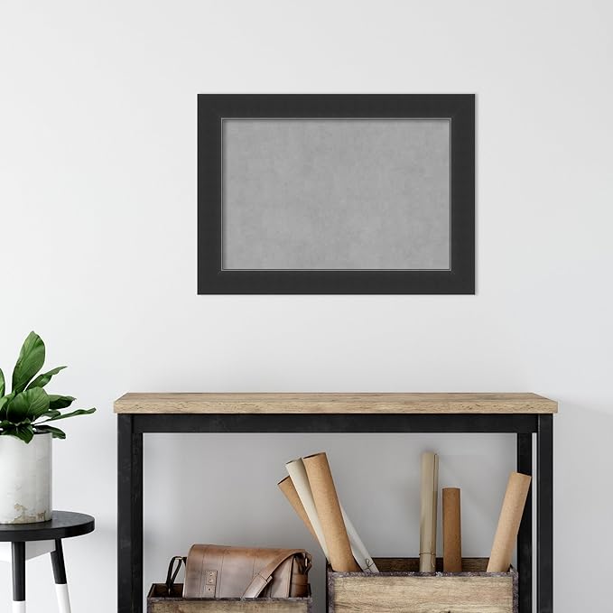 Amanti Art Black Framed Magnetic Board 21x29 Medium Vision Board for use with Magnets, 100% Metal Sheet to Display Items as Office Decor or for Home Organization in mudroom, Kitchen or Kids Room