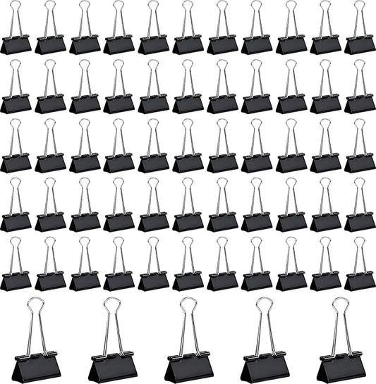 60 PCS Large Binder Clips – 2Inch 51mm Big Black Metal Paper Clamps, Extra Strong Binder Clips for Thick Documents/Office and Home Supplies