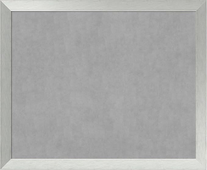 Amanti Art Silver Framed Magnetic Board 36x44 X-Large Vision Board for use with Magnets, 100% Metal Sheet to Display Items as Office Decor or for Home Organization in mudroom, Kitchen or Kids Room