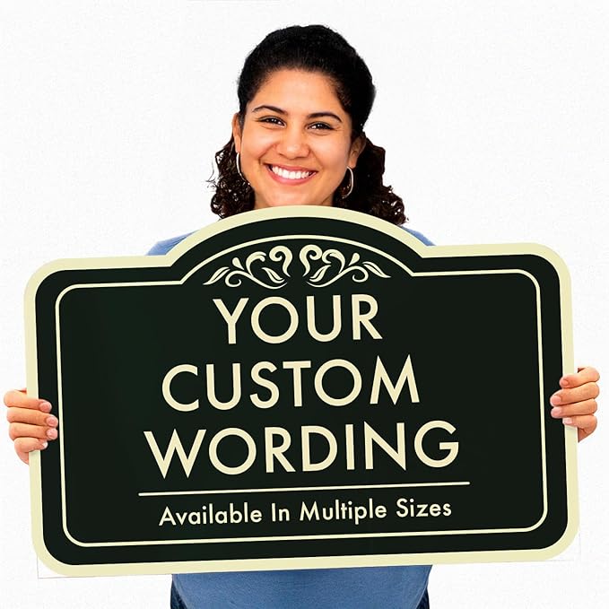 Custom Decorative Outdoor Metal Sign - Personalized Aluminum, Custom Driveway Sign, Waterproof, Black Charcoal 42x28 In
