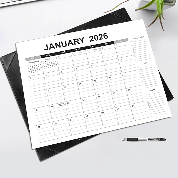 Desk Calendar 2026-2027 with Desk Mat – 22" x 17" Large Desk Pad Calendar Runs from January 2026 to June 2027, Office Supplies Desktop Calendar with To-Do, Notes & Goals Sections, for Office Planning or Organizing