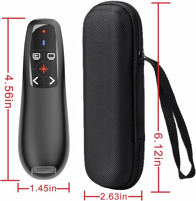 Presentation Clicker with Case Storage, Wireless Presenter Remotes with USB-A&C Receiver,Suitable for Both Desktop Computers and laptops, Mac Keynote,Including Batteries and Storage Bag,LBBYDDLL