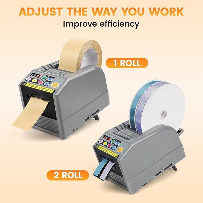 Ribbon Cutting Machine, Automatic Tape Dispenser, 999mm Precision Cut, Ideal for Shipping, Schools, Restaurants, Business & Home
