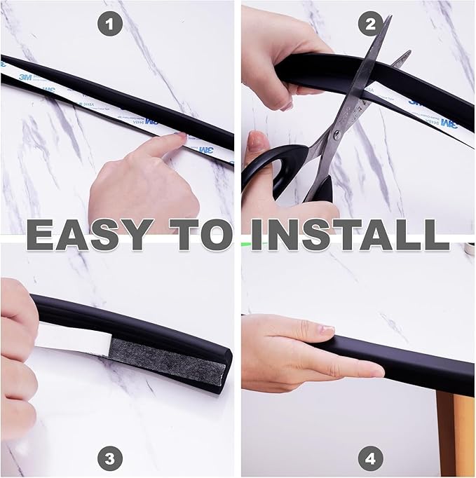 Baby Proofing Edge and Corner Guards, (16.4ft Edge + 4 Corners) Safety Furniture Bumper, Baby Corner Protector for Fireplace, Table, Stair, Cabinet, 3M Adhesive, Black