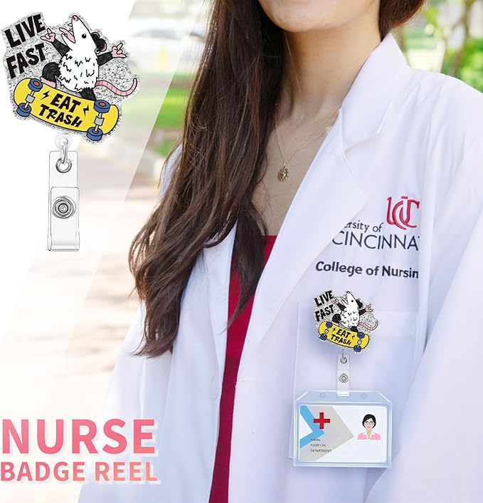 Aoryalps Live Fast Retractable Badge Reel Holder Retractable with ID Clip for Nurse Nursing Name Tag Card Nursing Student Teacher Doctor Medical Assistant Work Office Clip-Gifts for Nurse