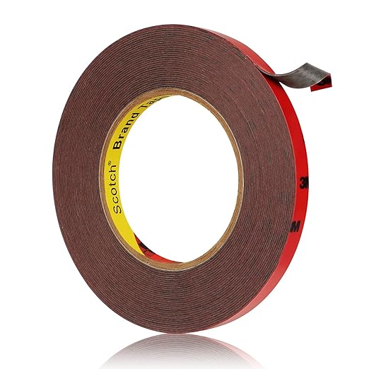 Double Sided Tape Heavy Duty, Waterproof Mounting Foam Tape, 36.5ft Length, 0.4in Width, High Temperature Resistant Adhesive Tape for Car, LED Strip Light, Office Decor, Uses 3M 5108 Raw Material