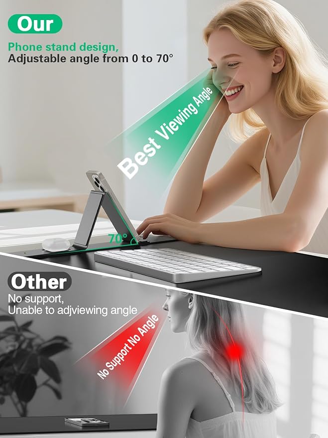Mouse Pad, Office Desk Mat, Large Gaming Mousepad with Superior Micro-Weave Cloth, XXL Desk Pad with Stitched Edges, Non-Slip Writing Pad for Gamer, Laptop, Work & Home (Black Charging On The Right)