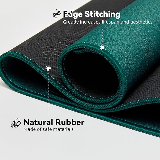 Reniteco Waterproof Large Gaming Mouse Pad with Durable Stitched Edges, Non-Slip Rubber Base, Grainy Jacquard Mouse Mat Desk Pad for Home Office Gaming, 35.4''x15.7''x0.12'', Matte Green
