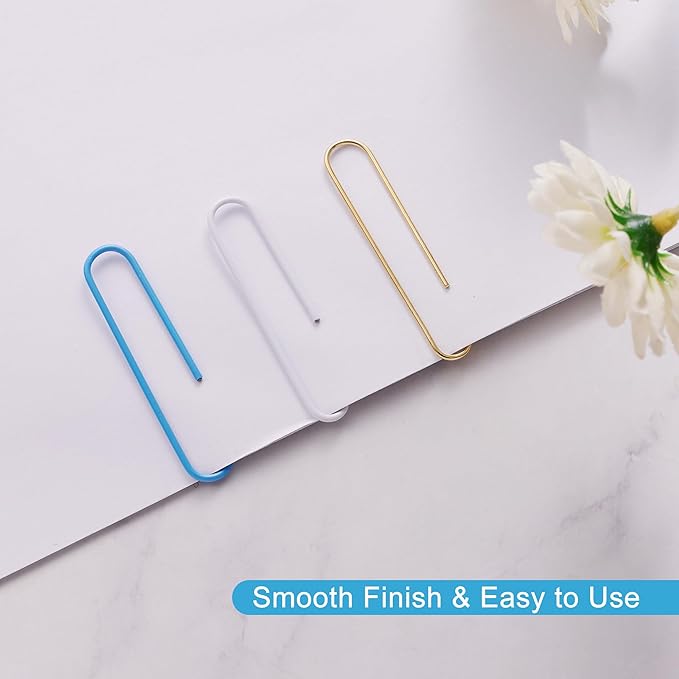NEEWAY 200pcs Large Blue Paper Clips, 2 Inch Jumbo Paper Clip, Ceative Colored Paperclips for Paperwork Office School and Personal Use